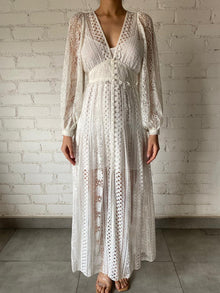 Hemant & Nandita | Lace Long Dress | White