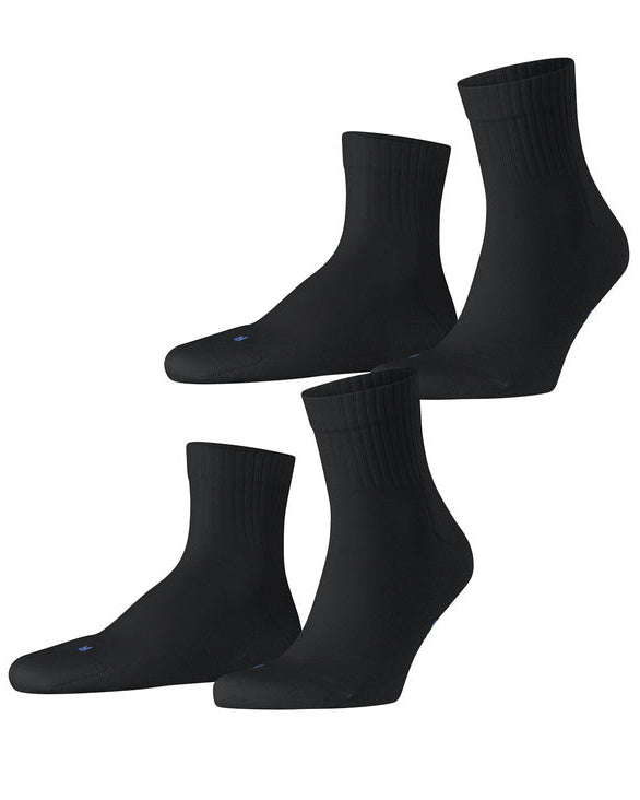 Unisex | Run Rib 2-Bundle Short Socks | Black