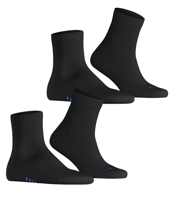 Unisex | Run Rib 2-Bundle Short Socks | Black