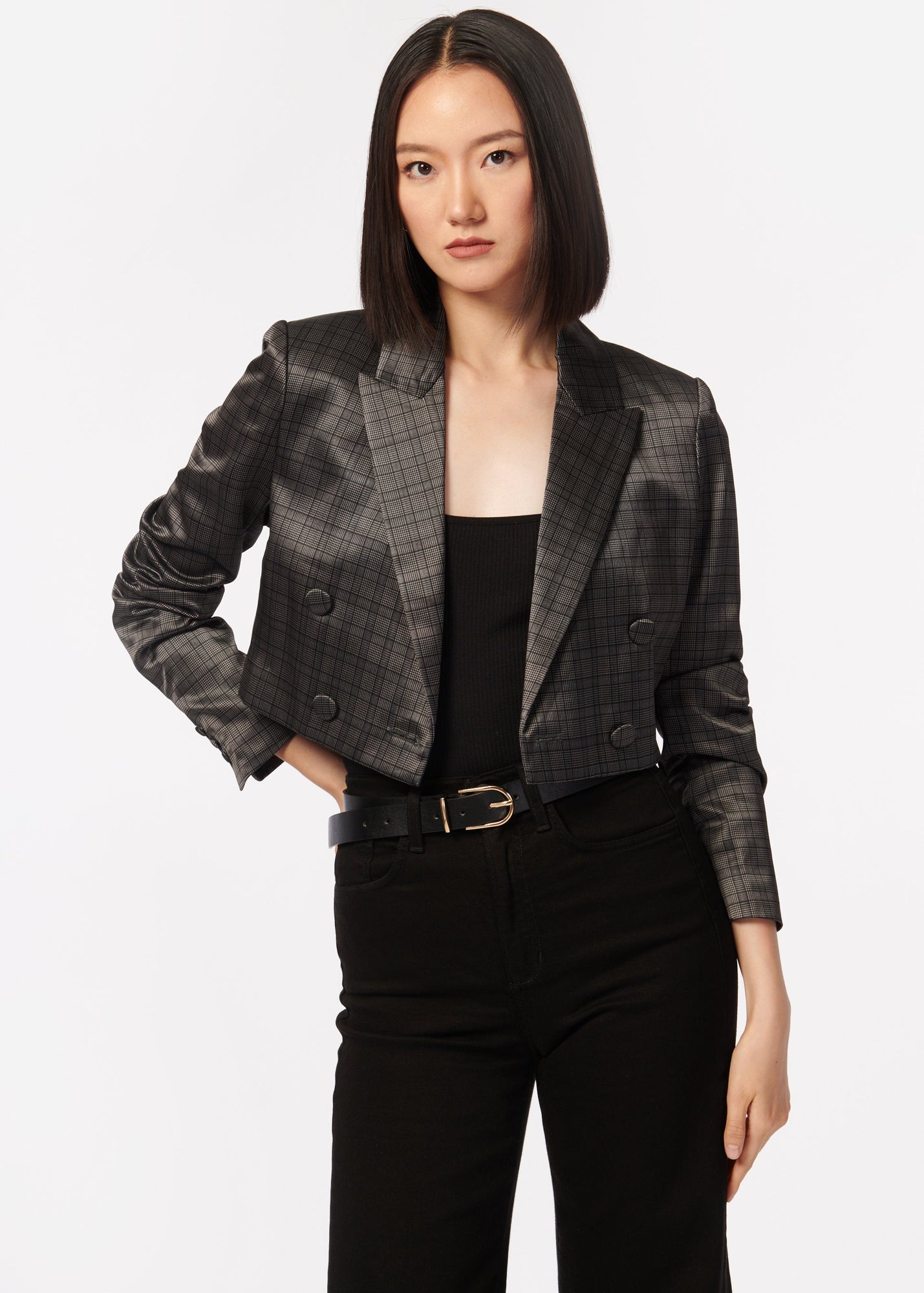 Dotty Blazer | Houndstooth Plaid