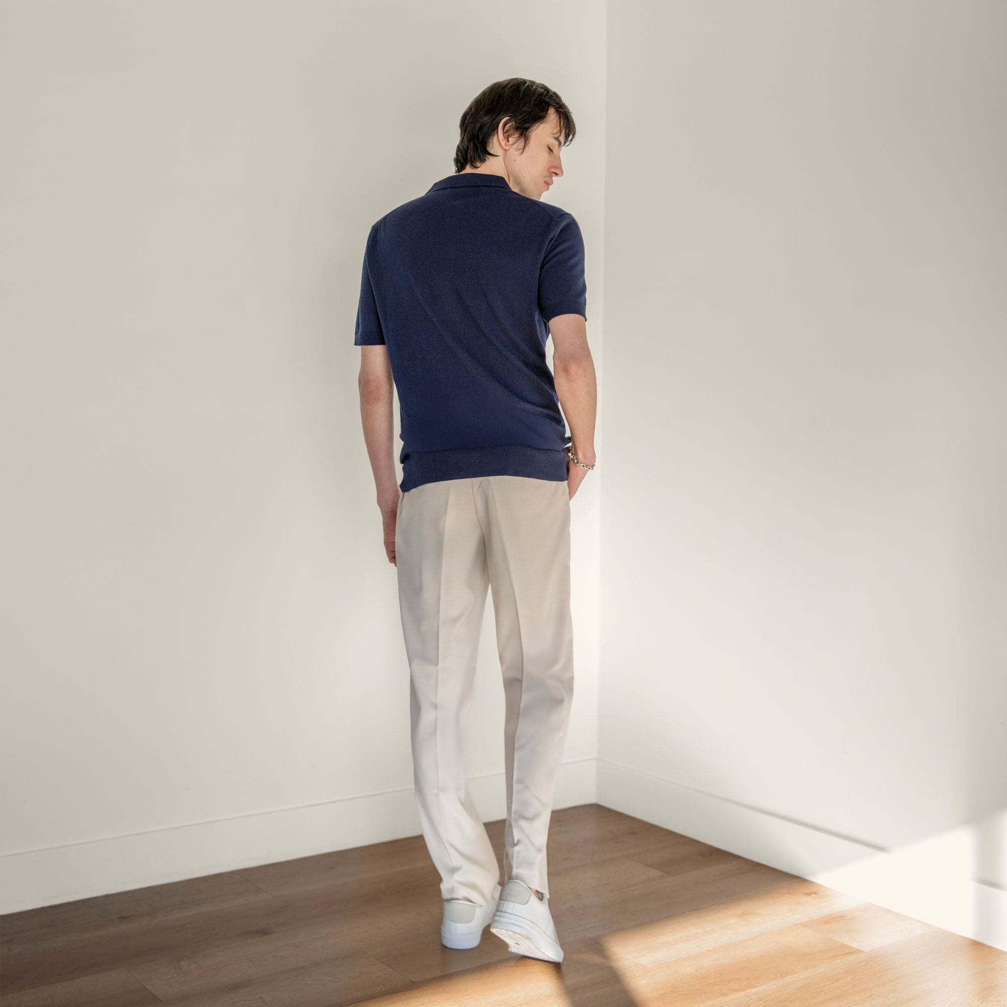 Elliot Featherlight Short Sleeve Polo | Navy | Mens