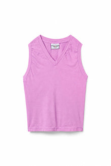 Women | Vintage Sleeveless V-Neck Baby Tee | Violet