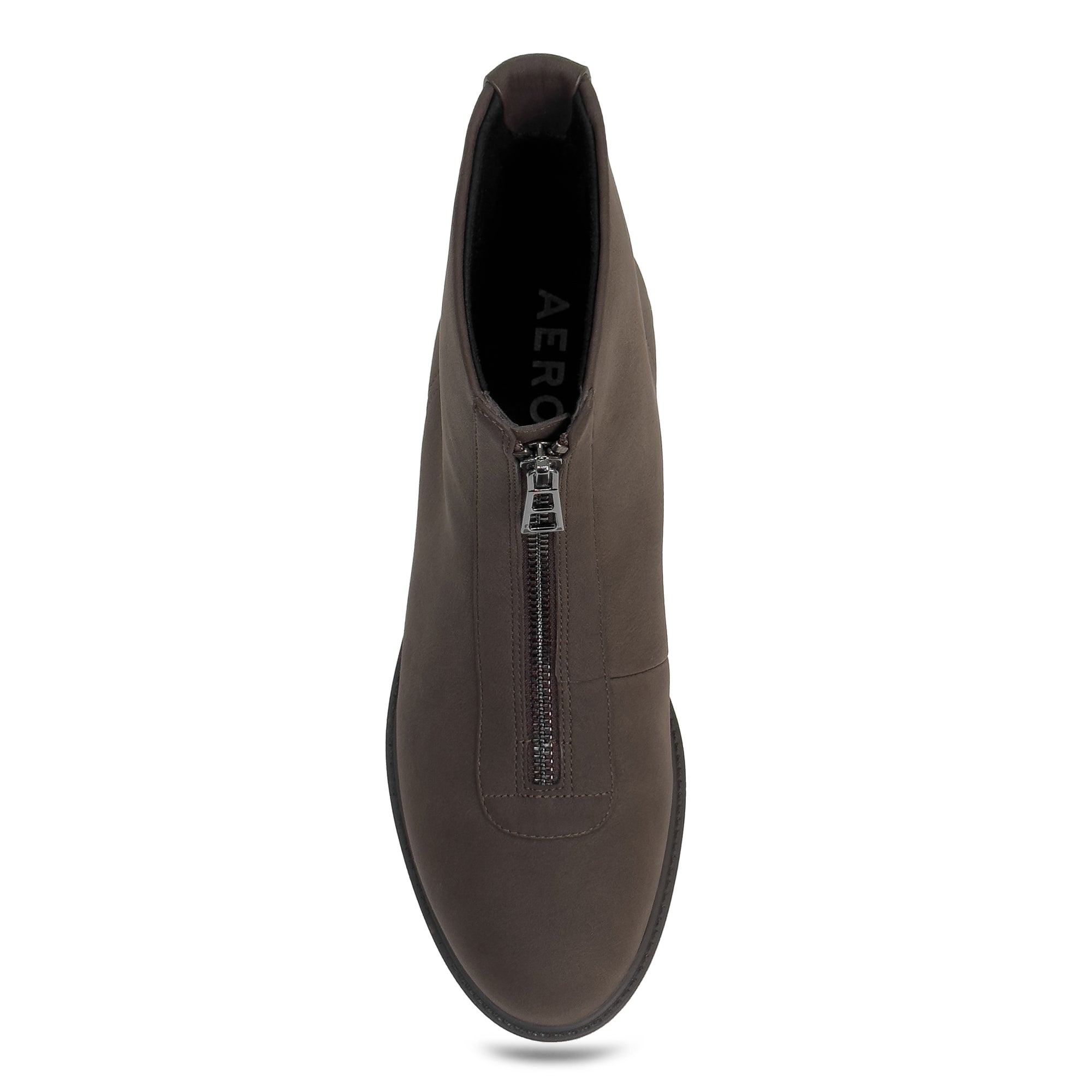 Poshia Bootie Low Block Heel | Java Faux Tumbled Nubuck