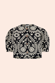 Floral Jacquard Jacket | Black Multi