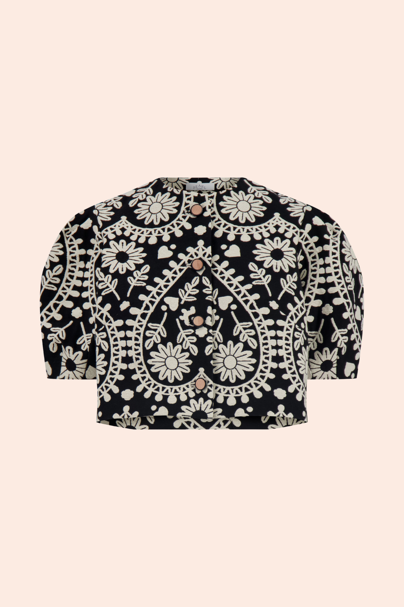 Floral Jacquard Jacket | Black Multi