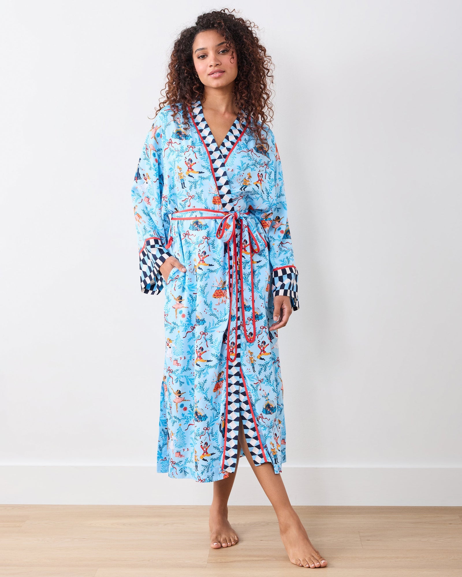 Nutcracker Dreams - Eco Satin Robe - Blue Slipper - Printfresh