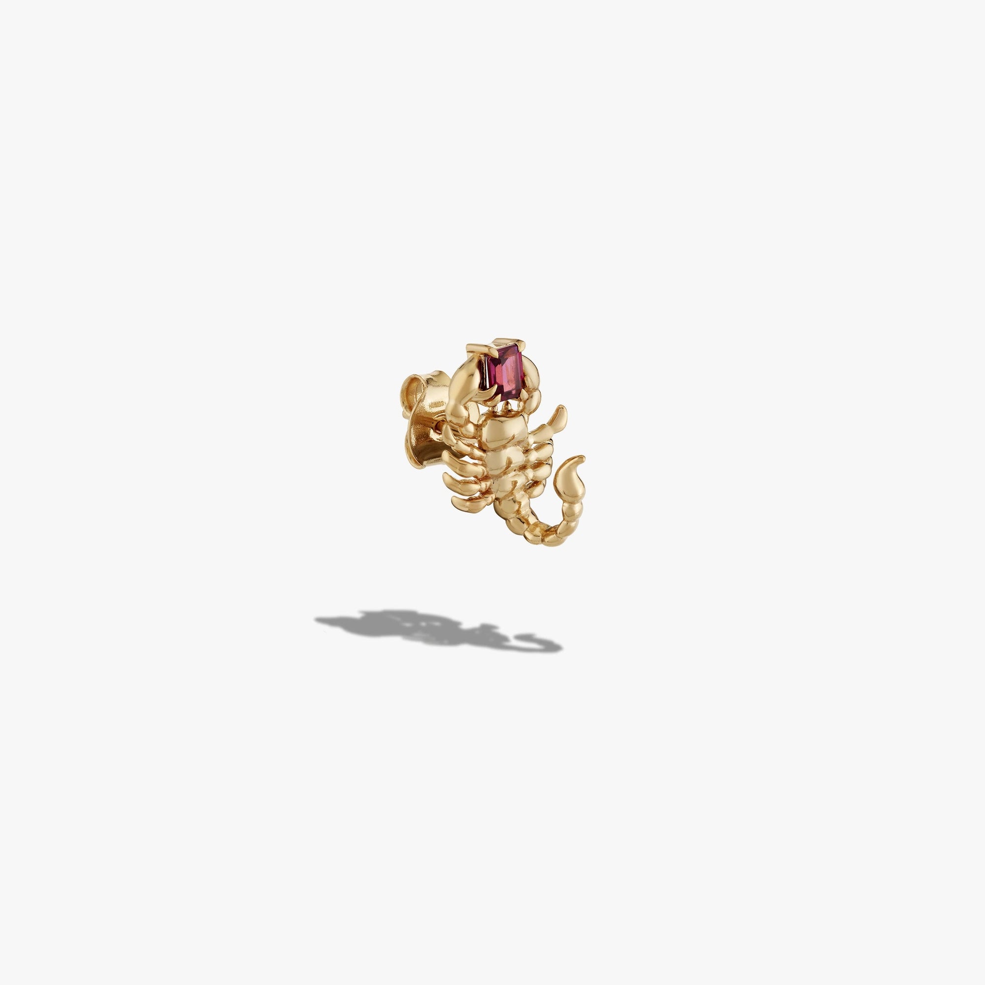 Awe Inspired Earrings 14K Gold Vermeil / Single Left Gemstone Scorpion Studs