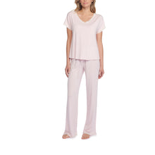 Luxe Milk Jersey Short Sleeve V-Neck Pj Set | Pink