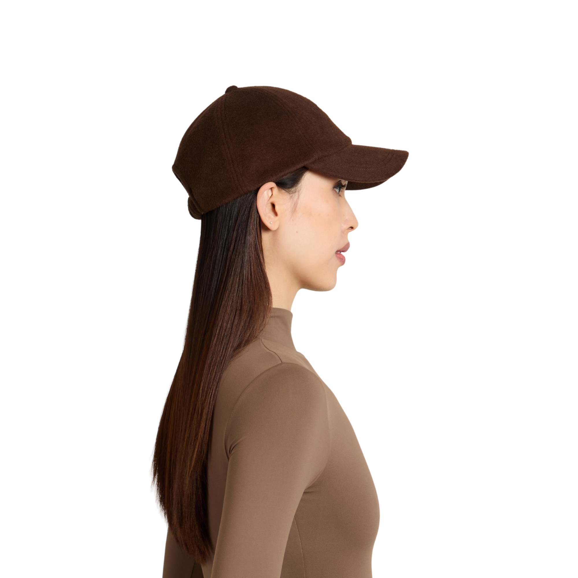 Lo Brushed Wool Cap | Chocolate