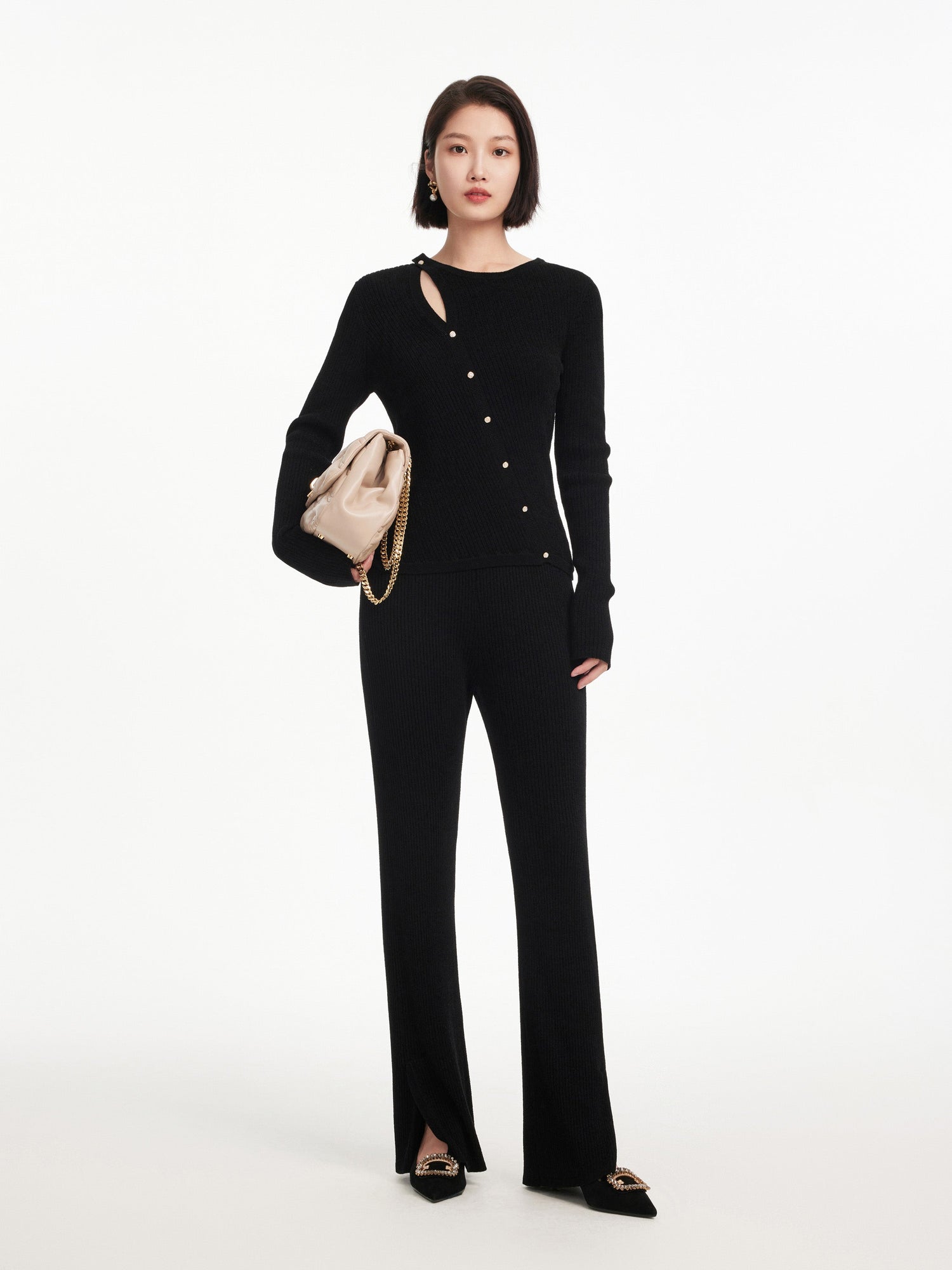 Velvet Knit Top | Black