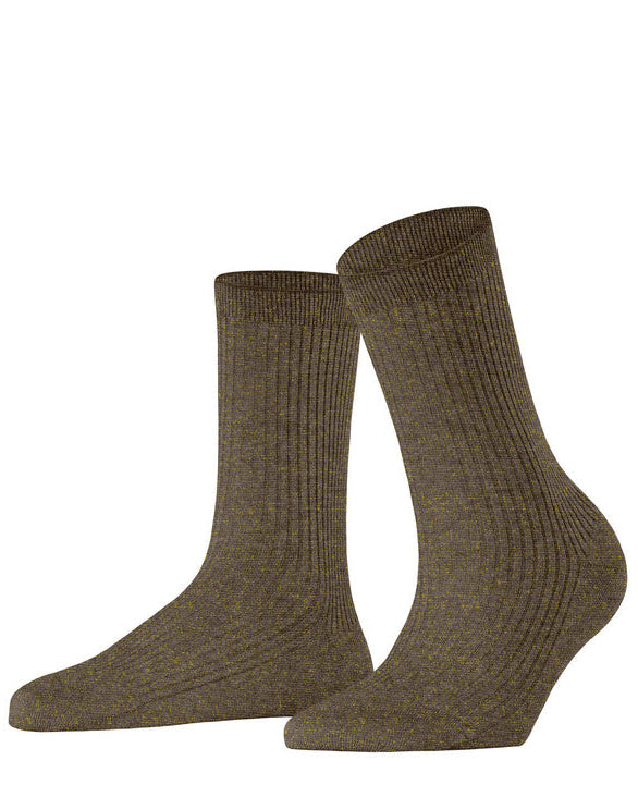 Womens | Shiny Rib Socks | Terra