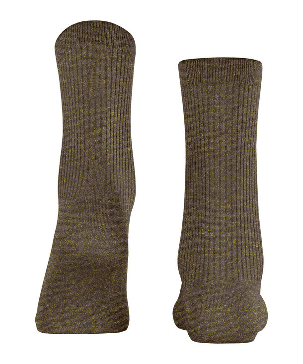 Womens | Shiny Rib Socks | Terra