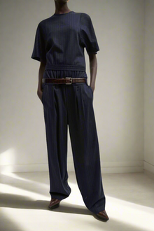 TIBI Pinstripe Double Waist Pants