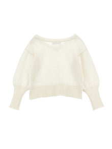 Girls | Pullover With Neckline On The Back | Cream