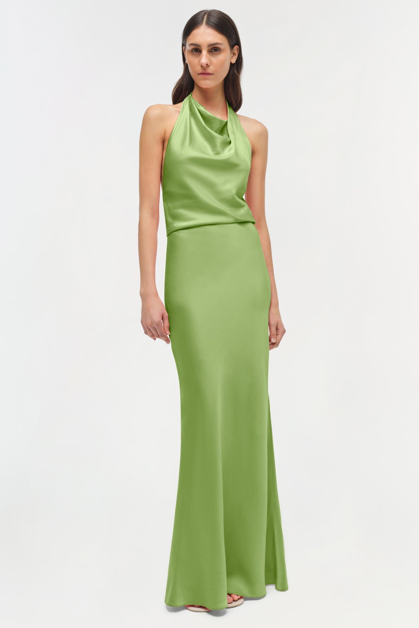 Womens | Reannon Satin Gown | Deep Peridot