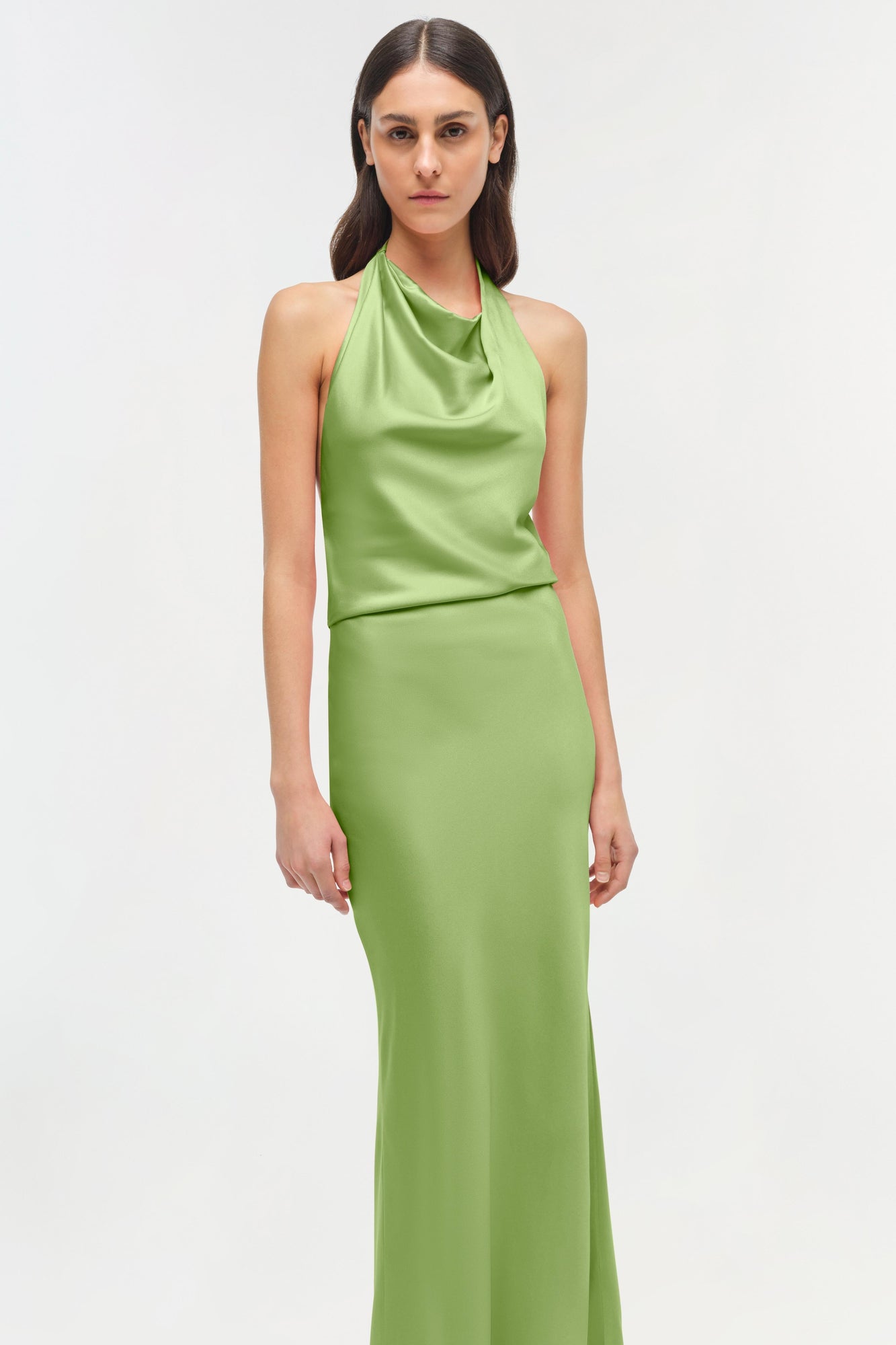 Womens | Reannon Satin Gown | Deep Peridot