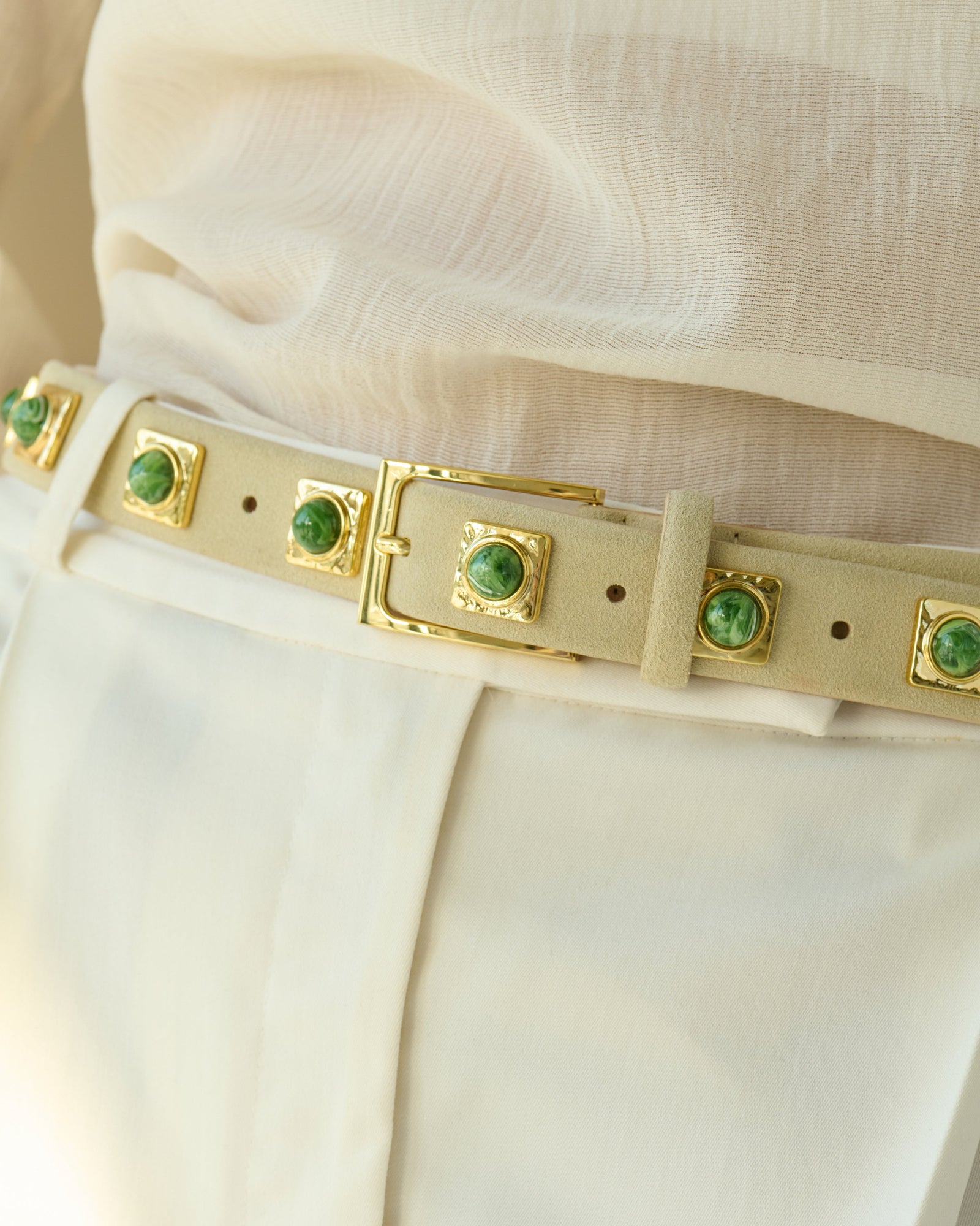 No. 2 Belt | Oat/Green