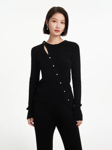 Velvet Knit Top | Black