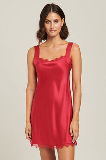 GINIA Aurora Silk Chemise - Ruby