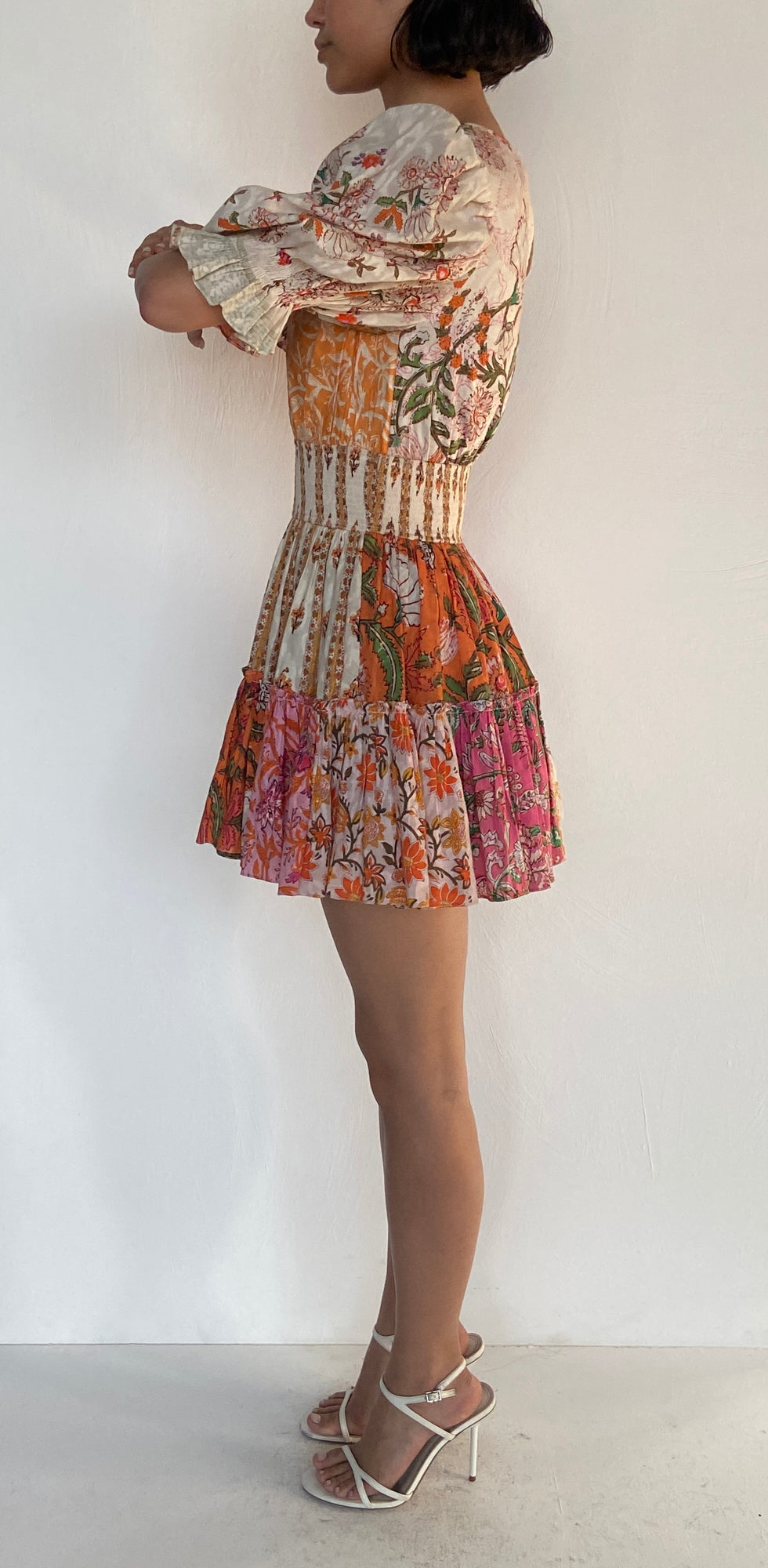 Hemant & Nandita | Sidra Short Dress | Orange