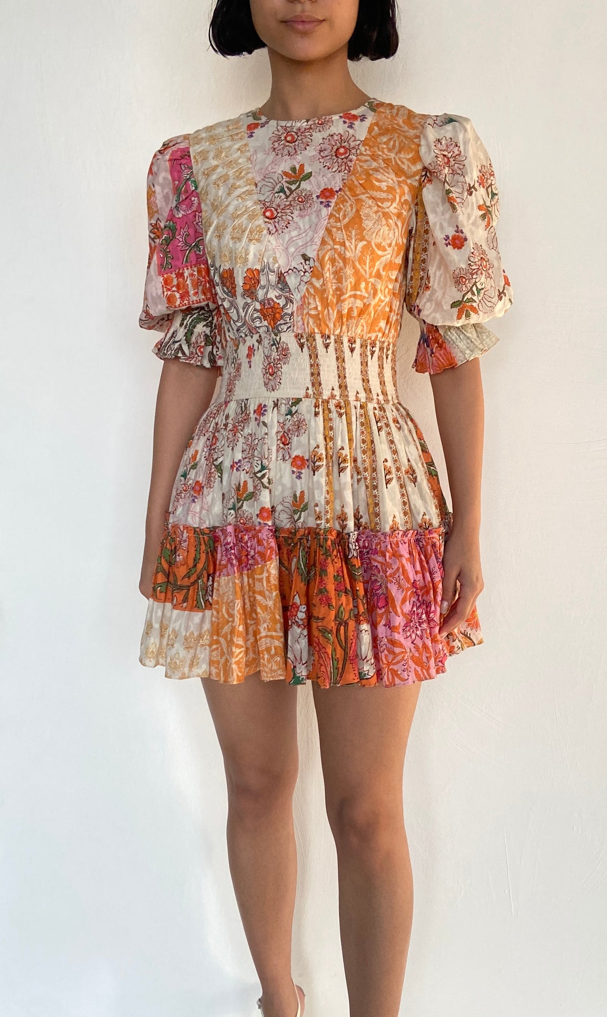 Hemant & Nandita | Sidra Short Dress | Orange