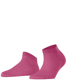 Womens | Shiny Rib Sneaker Socks | Fuchsia