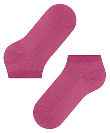Womens | Shiny Rib Sneaker Socks | Fuchsia