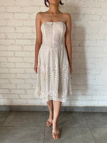 Hemant & Nandita | Sweetheart-Neck Midi Dress | White