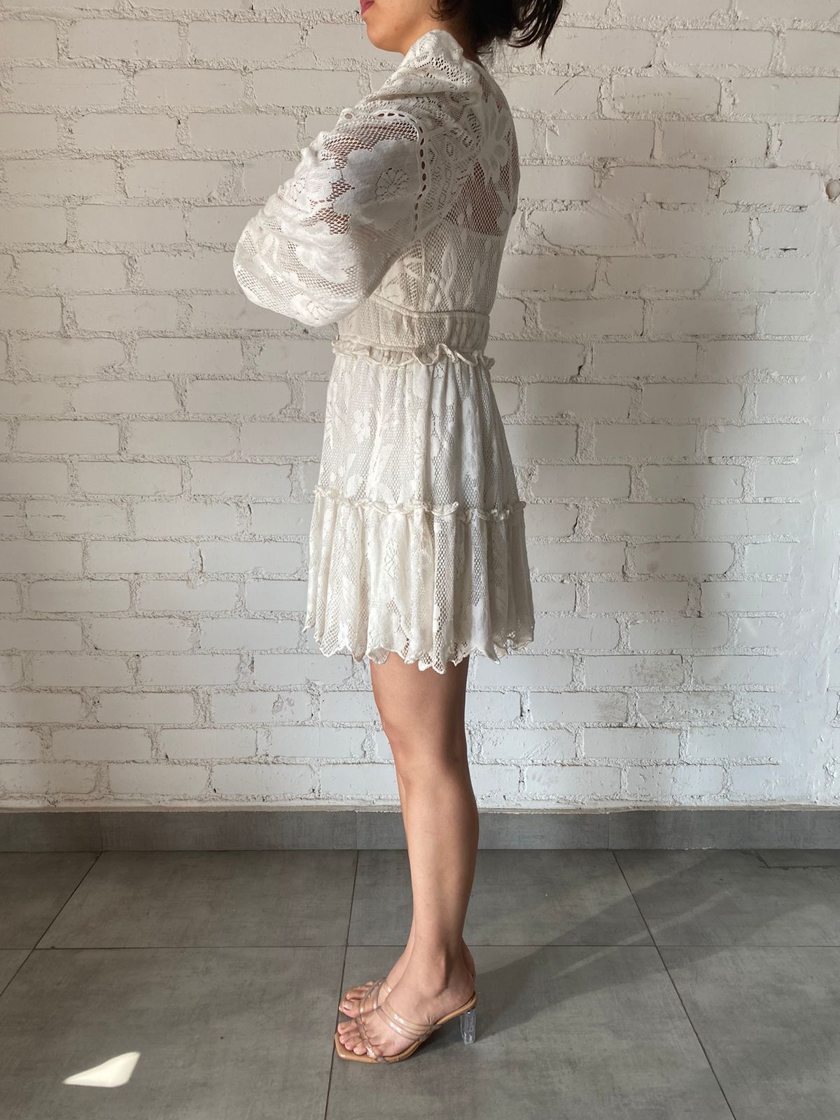 Hemant & Nandita | Lace Short Dress | White
