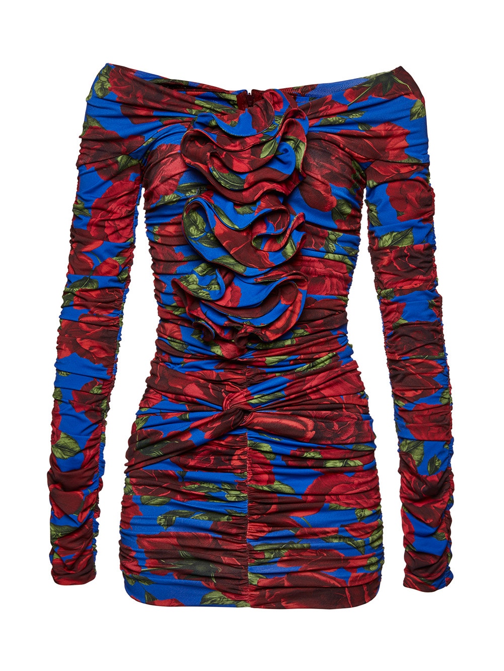 Women | Magda Butrym | Long Sleeve Floral Mini Dress Blue And Red