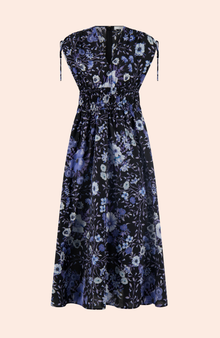 Wildflower Voile Midi Dress | Black Multi