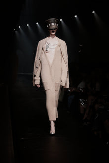 Gemstone Necklace Maxi Cardigan | Light Beige