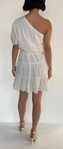 Hemant & Nandita | One-Shoulder Half-Sleeve Short Dress | White