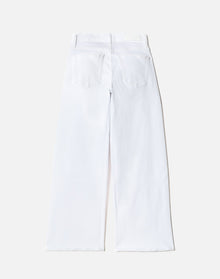 Comfort Stretch Mid Rise Wide Leg Crop | White