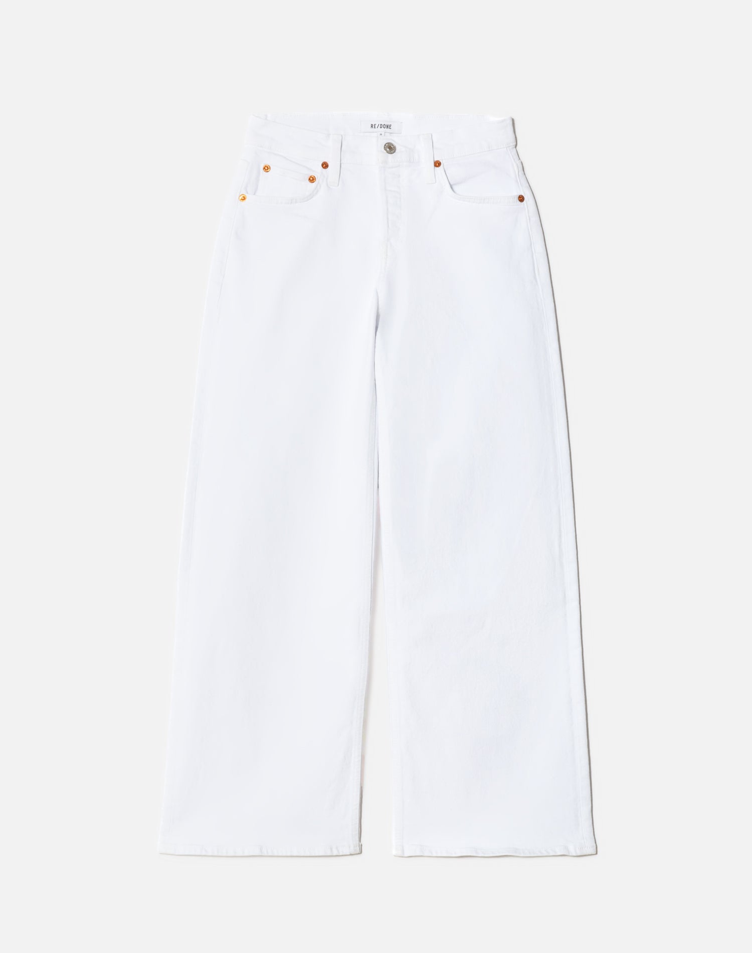 Comfort Stretch Mid Rise Wide Leg Crop | White