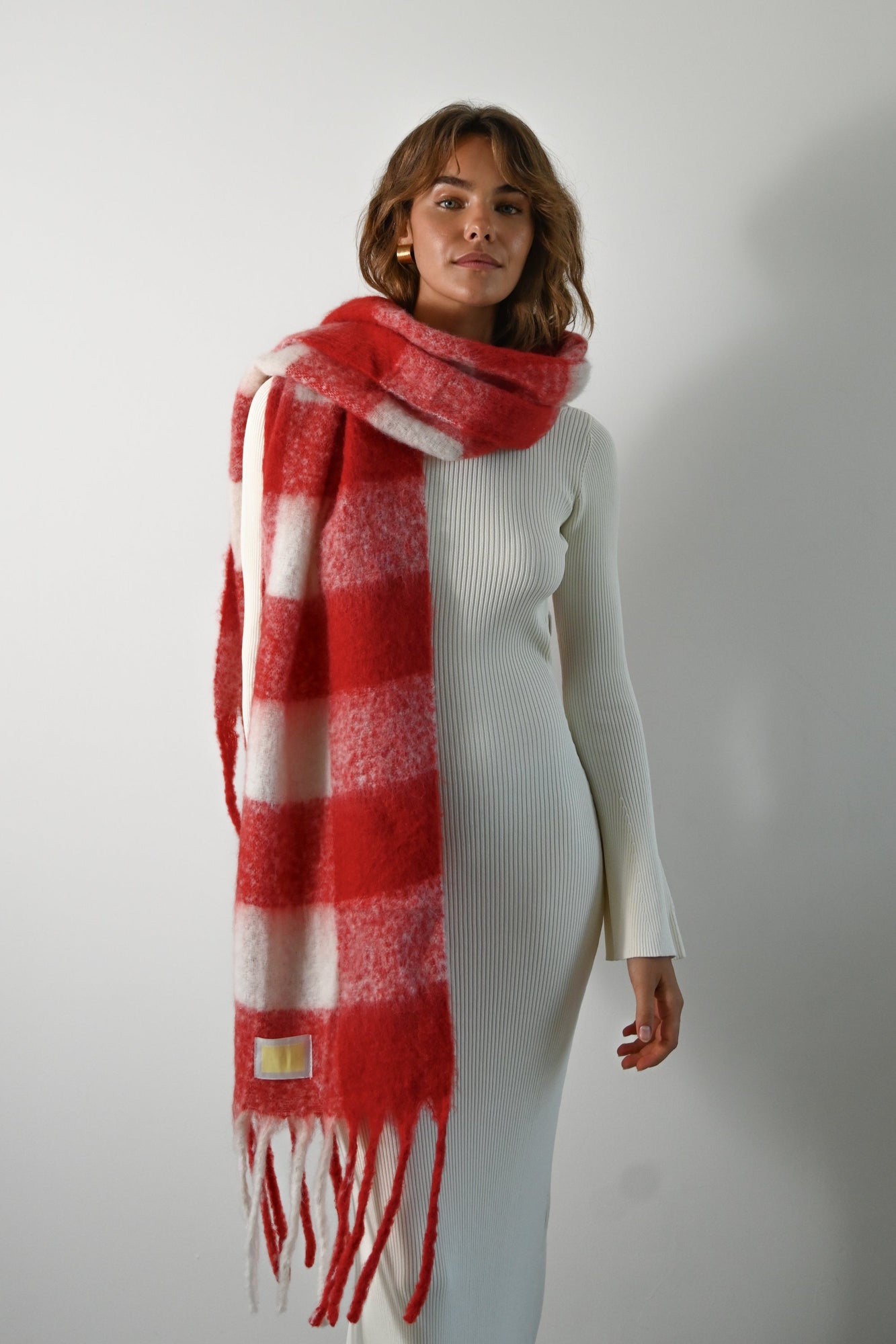 Womens | Leah Oversized Blanket Scarf | Red
