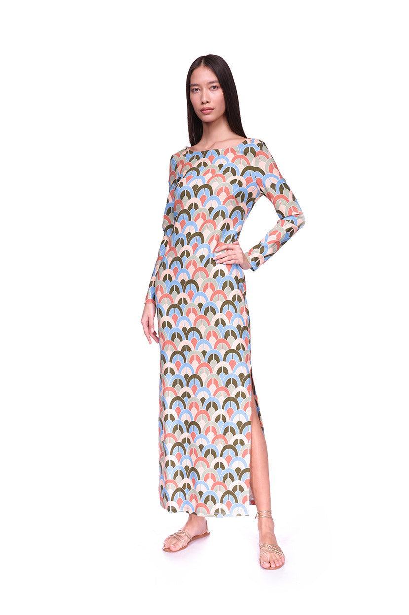 Aria Dress | Geo Dew Moss