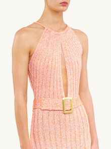 Valeria Dress | Peach Sequin