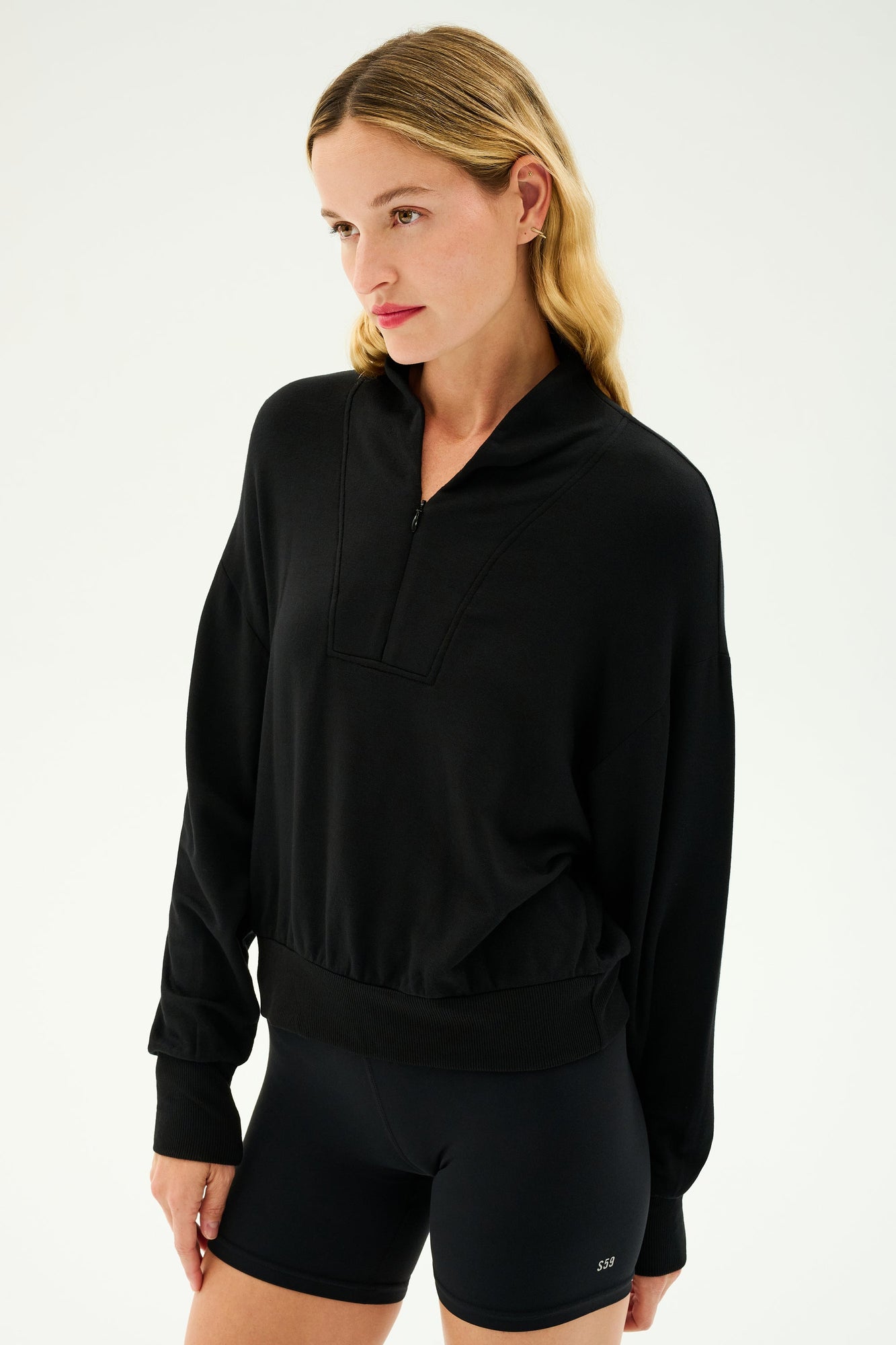 Birdie Fleece Half Zip | Black