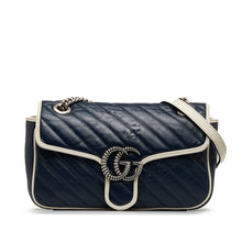 Gucci Pre-Owned Small GG Marmont Matelasse Crossbody Bag | Women | Blue x Navy