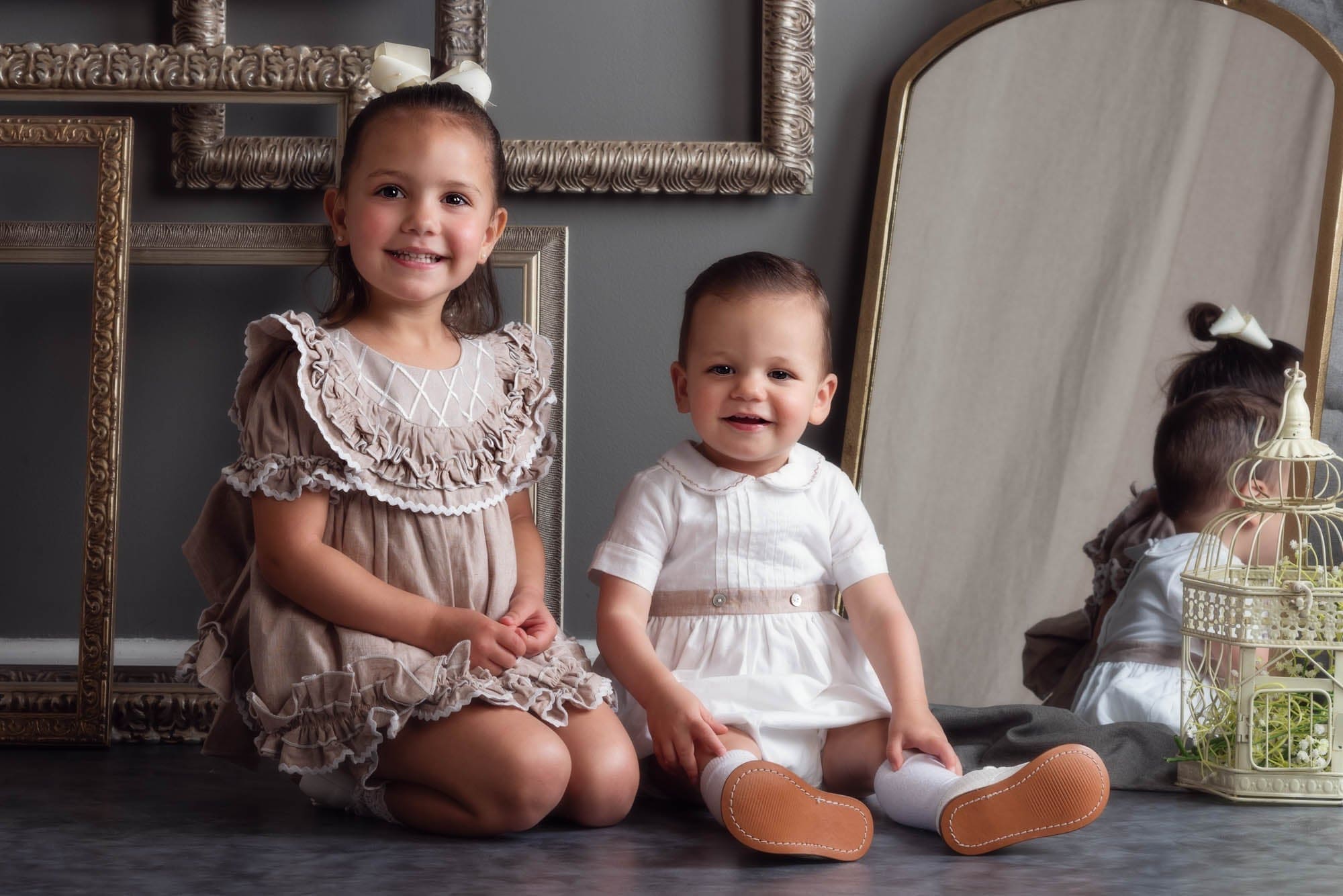 Ashlyn Tan Linen Top and Shorts Set - Petite Maison Kids