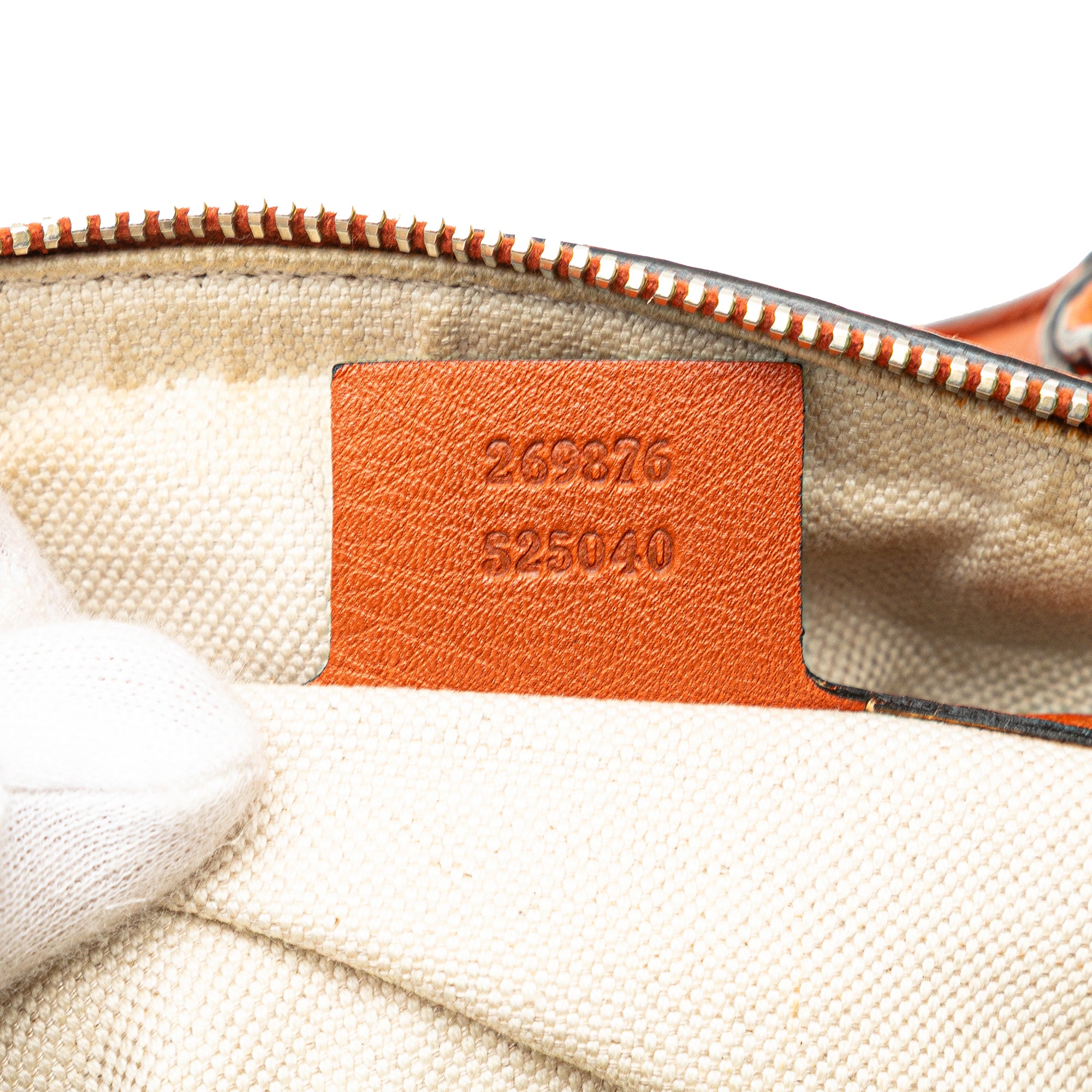 Gucci | Pre-Owned Small Leather Web Joy Boston Bag | Orange