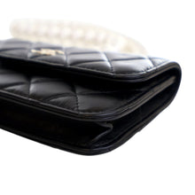 Chanel | Pre-Owned Quilted Lambskin Maxi Pearls Clutch With Chain | Black