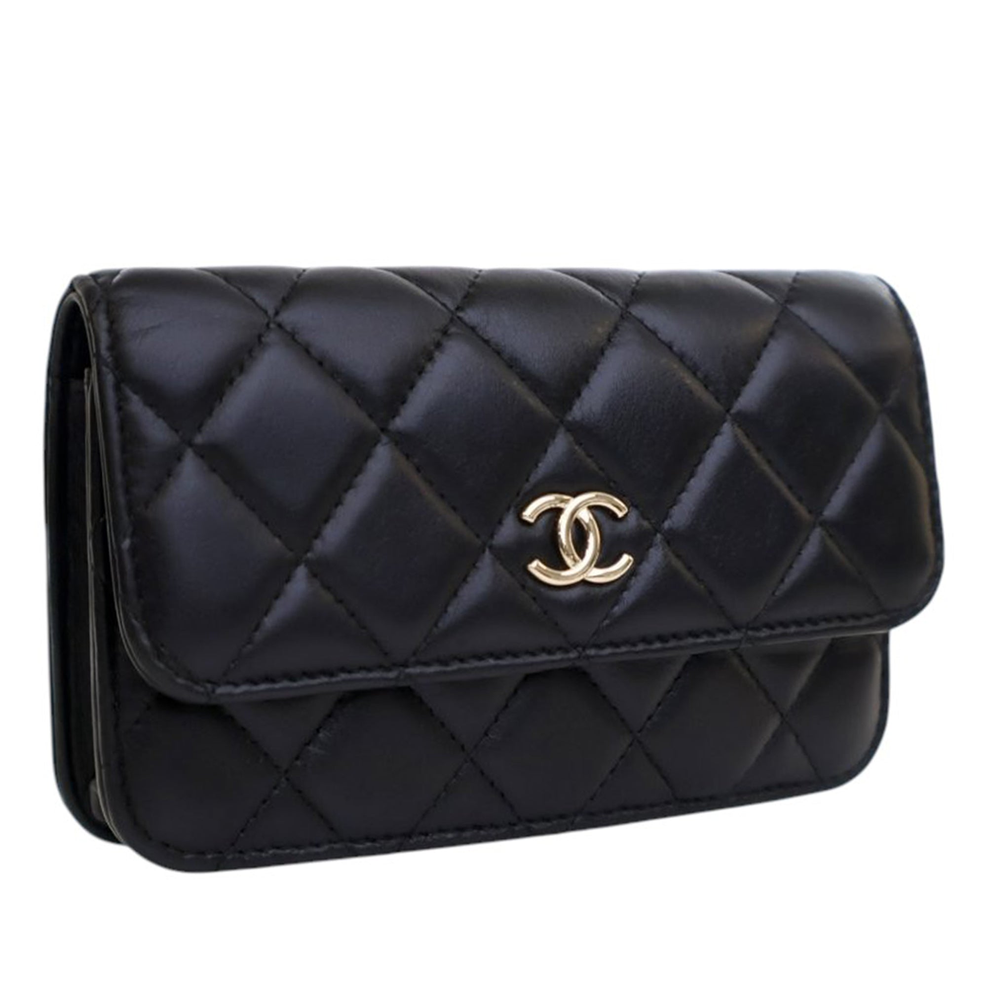 Chanel | Pre-Owned Quilted Lambskin Maxi Pearls Clutch With Chain | Black