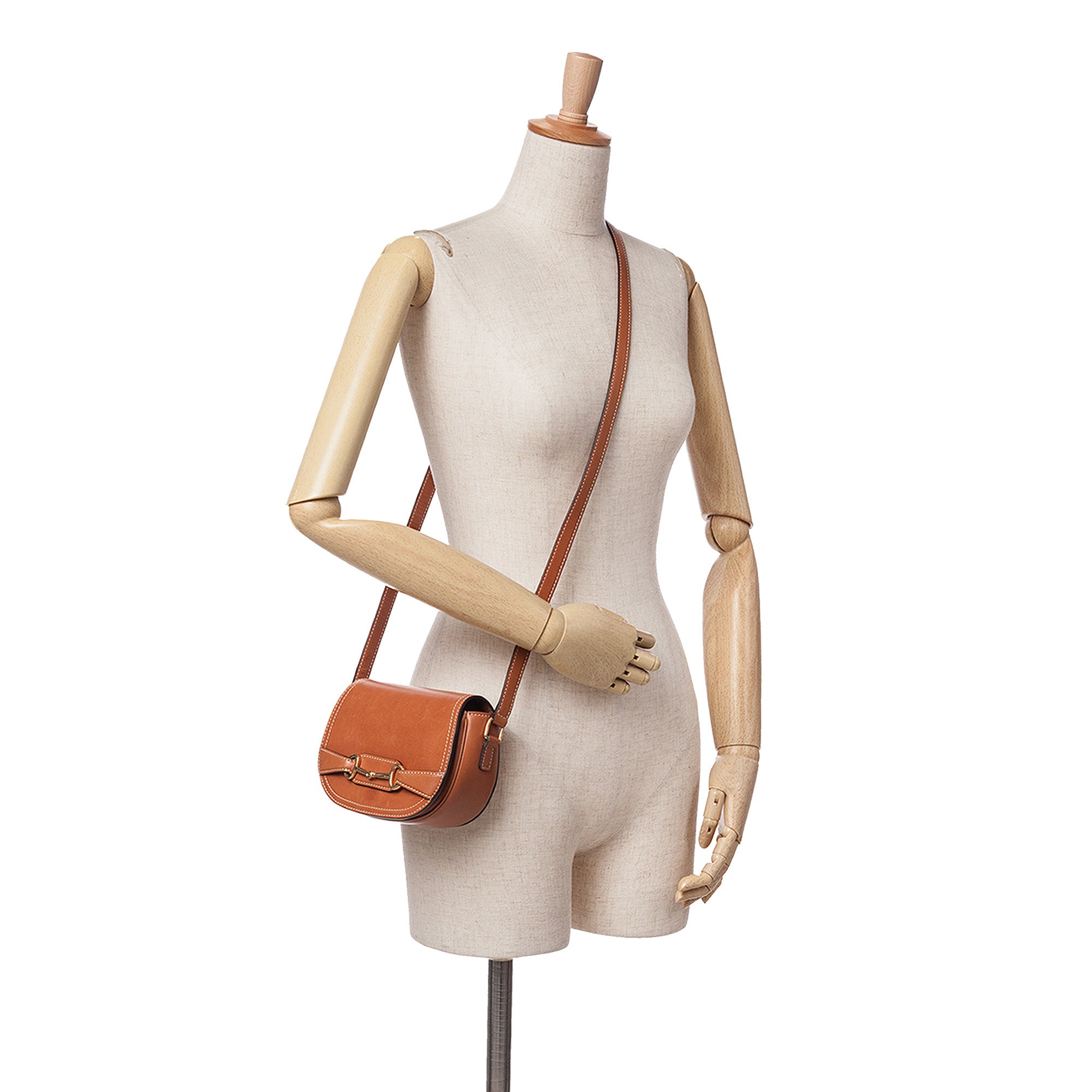 Celine | Pre-Owned Small Leather Crecy Flap Crossbody | Brown