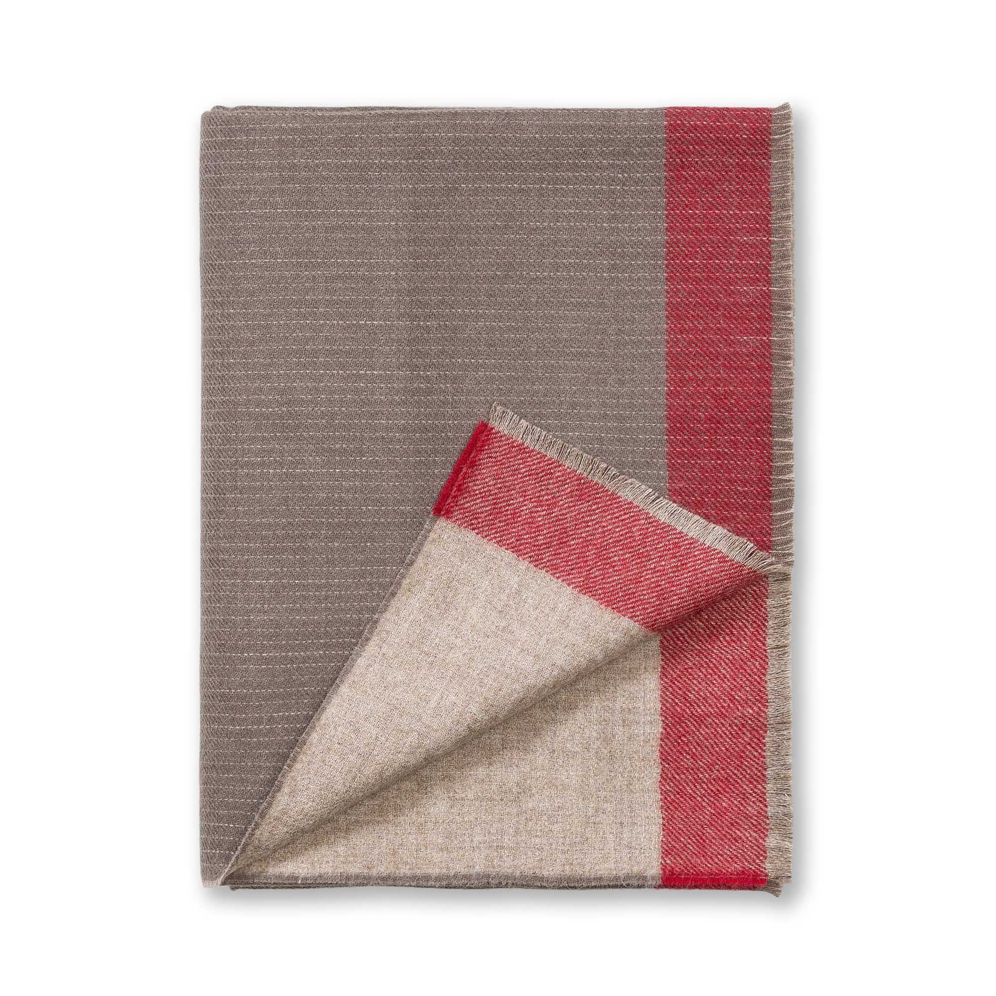Empire Throw | Mocha / Scarlet / Light Taupe