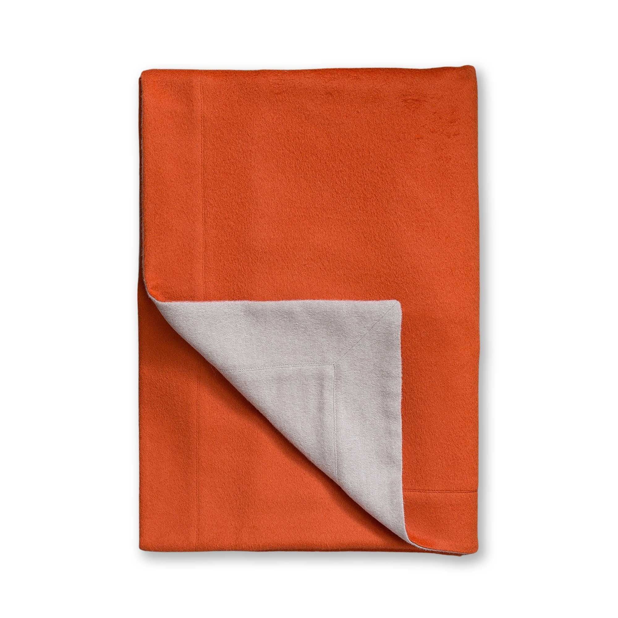 Hudson Throw | Orange/Light Taupe