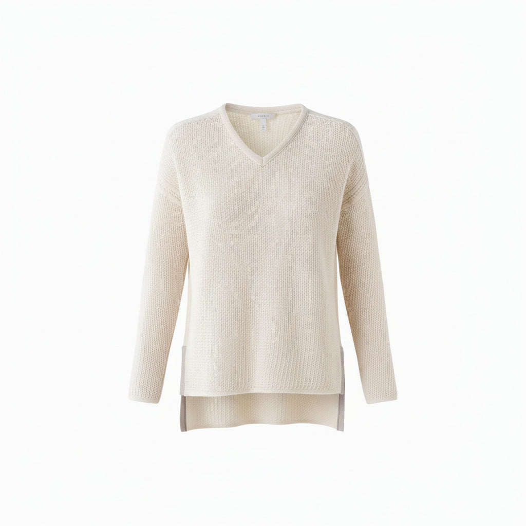 Zoe Sweater | Ivory/Light Taupe