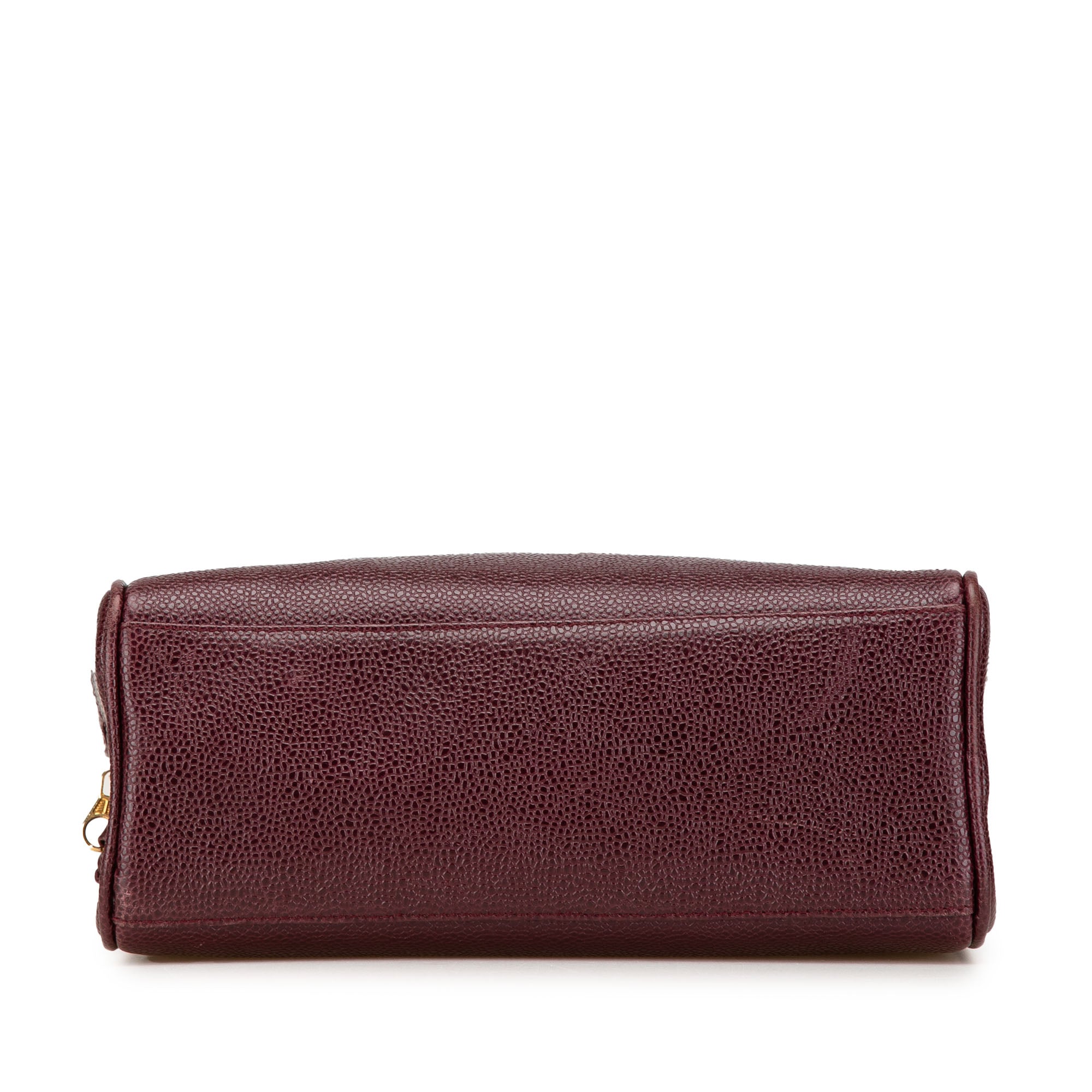Chanel | Pre-Owned CC Caviar Pouch | Red/Burgundy
