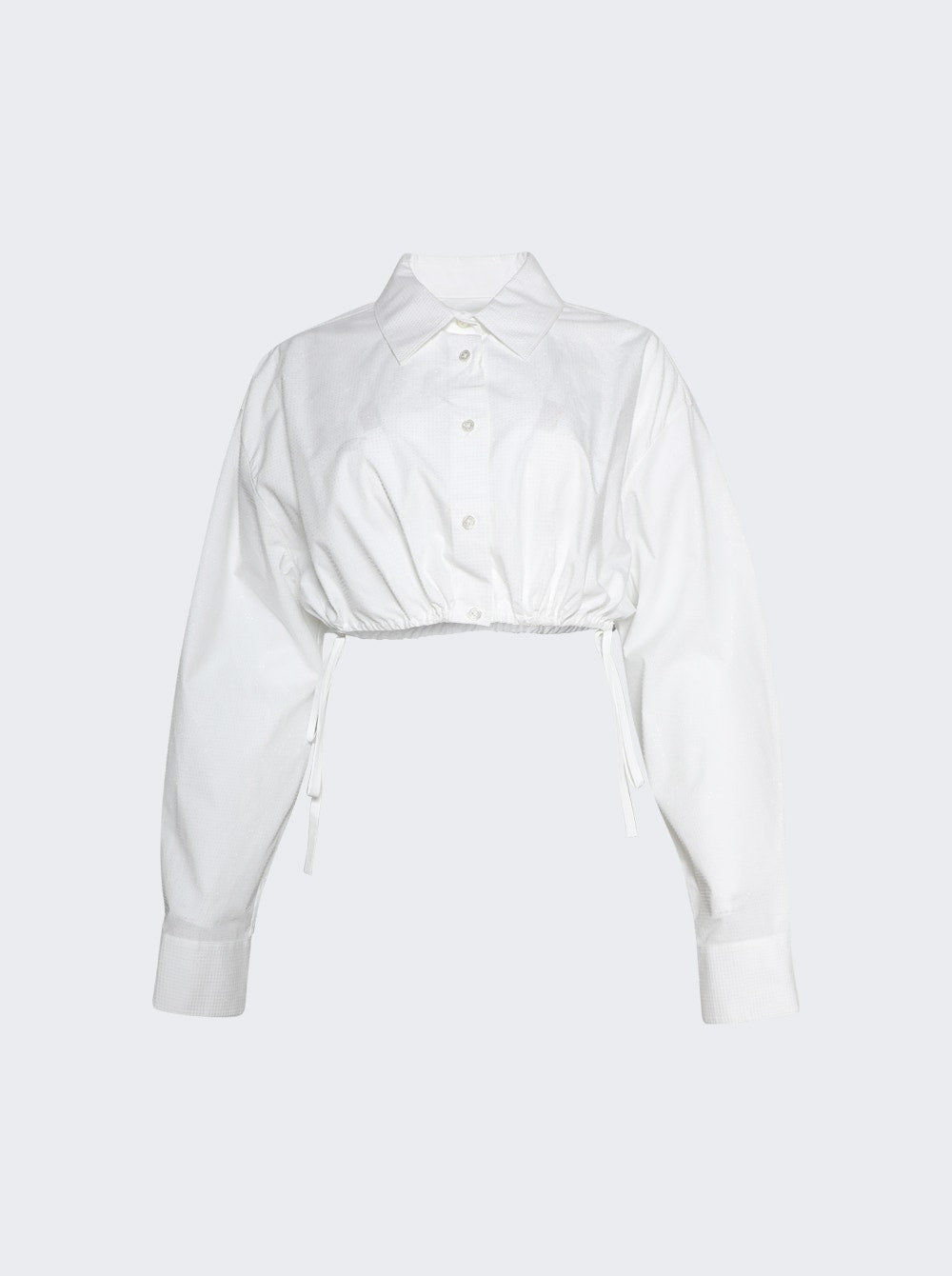 Women | alexanderwang | Cropped Drawstring Blouse | White